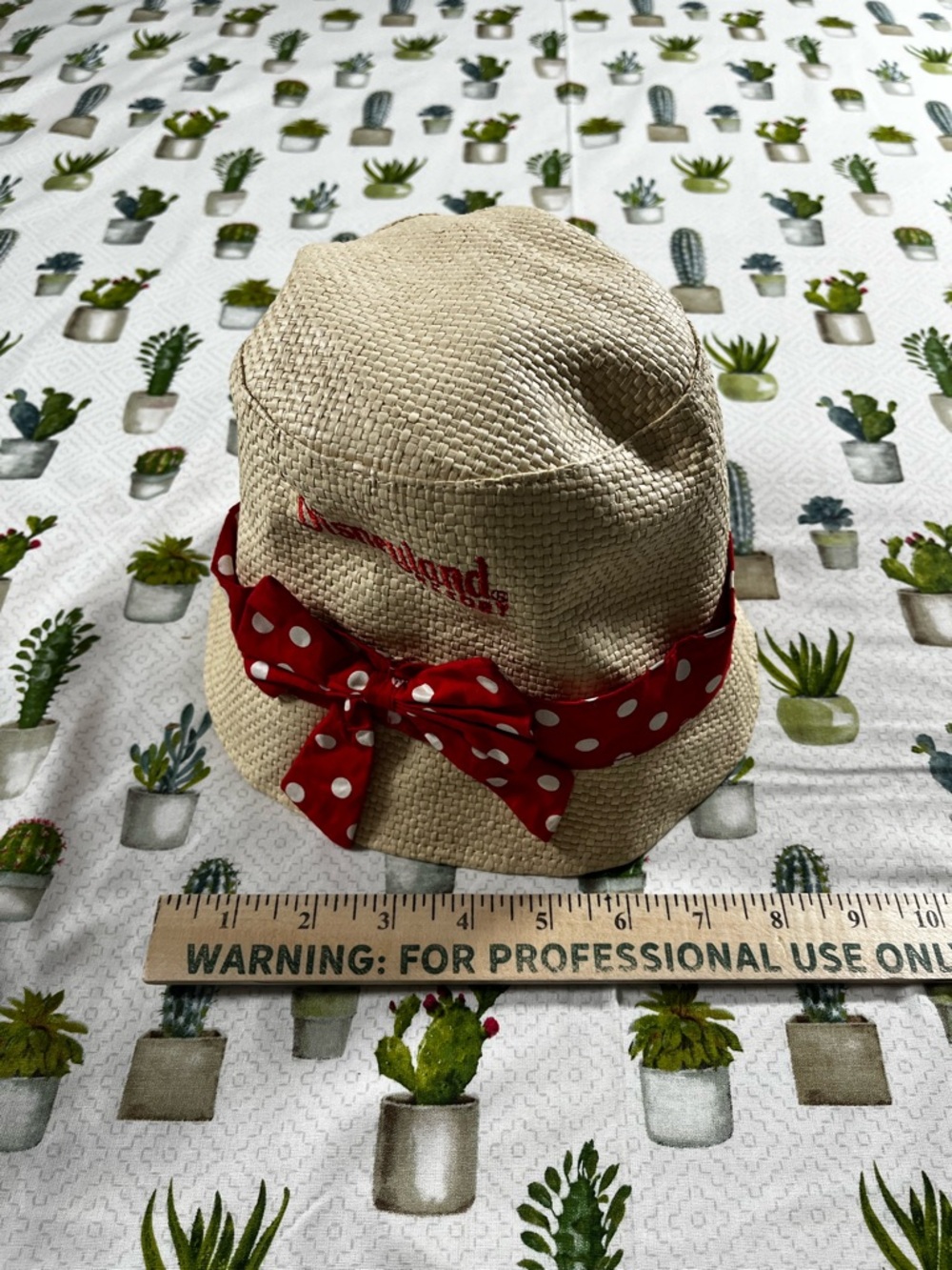Disneyland Resort Straw Bucket Hat with Red Polka Dot Bow Minnie Mouse - Picture 9 of 11